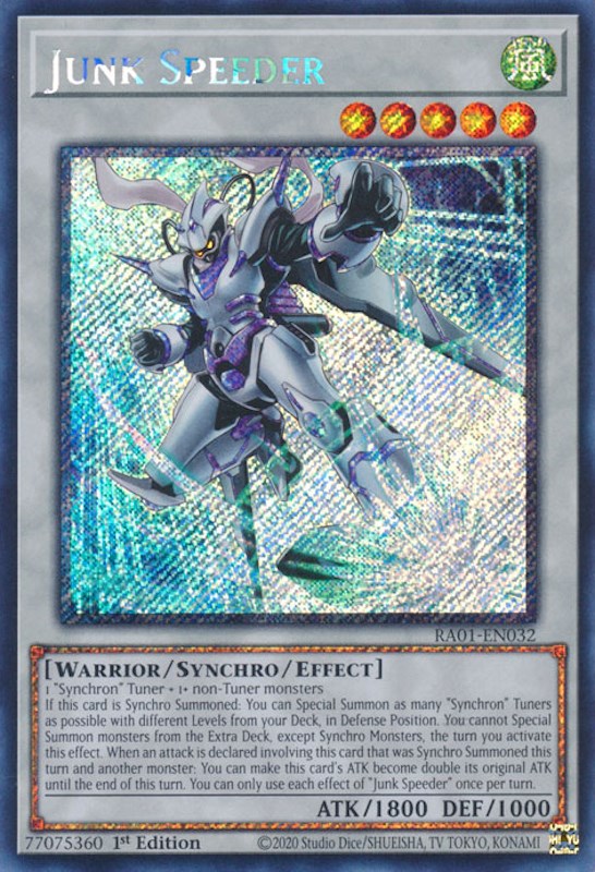 Junk Speeder (Platinum Secret Rare) (RA01-EN032) - 25th Anniversary Rarity Collection 1st Edition