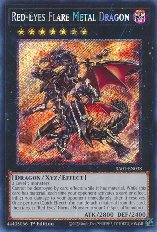 Red-Eyes Flare Metal Dragon (Platinum Secret Rare) (RA01-EN038) - 25th Anniversary Rarity Collection 1st Edition
