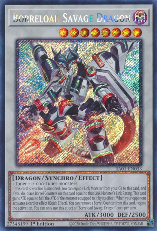 Borreload Savage Dragon (Platinum Secret Rare) (RA01-EN033) - 25th Anniversary Rarity Collection 1st Edition