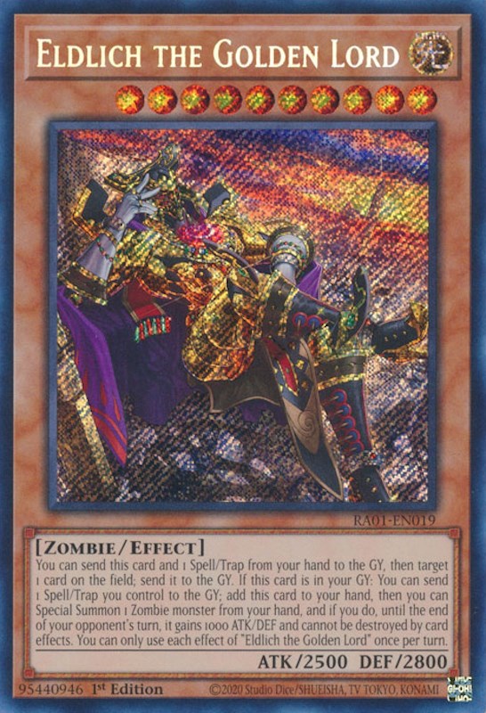 Eldlich the Golden Lord (Alternate Art) (Secret Rare) (RA01-EN019) - 25th Anniversary Rarity Collection 1st Edition