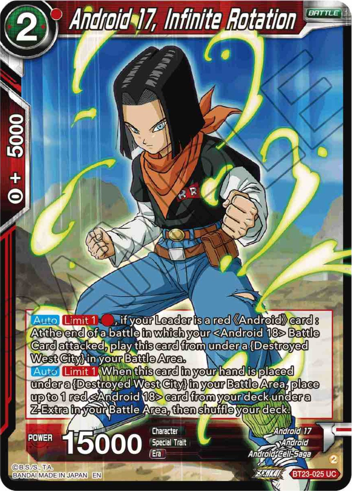 Android 17, Infinite Rotation (BT23-025) [Perfect Combination] Parallel Foil