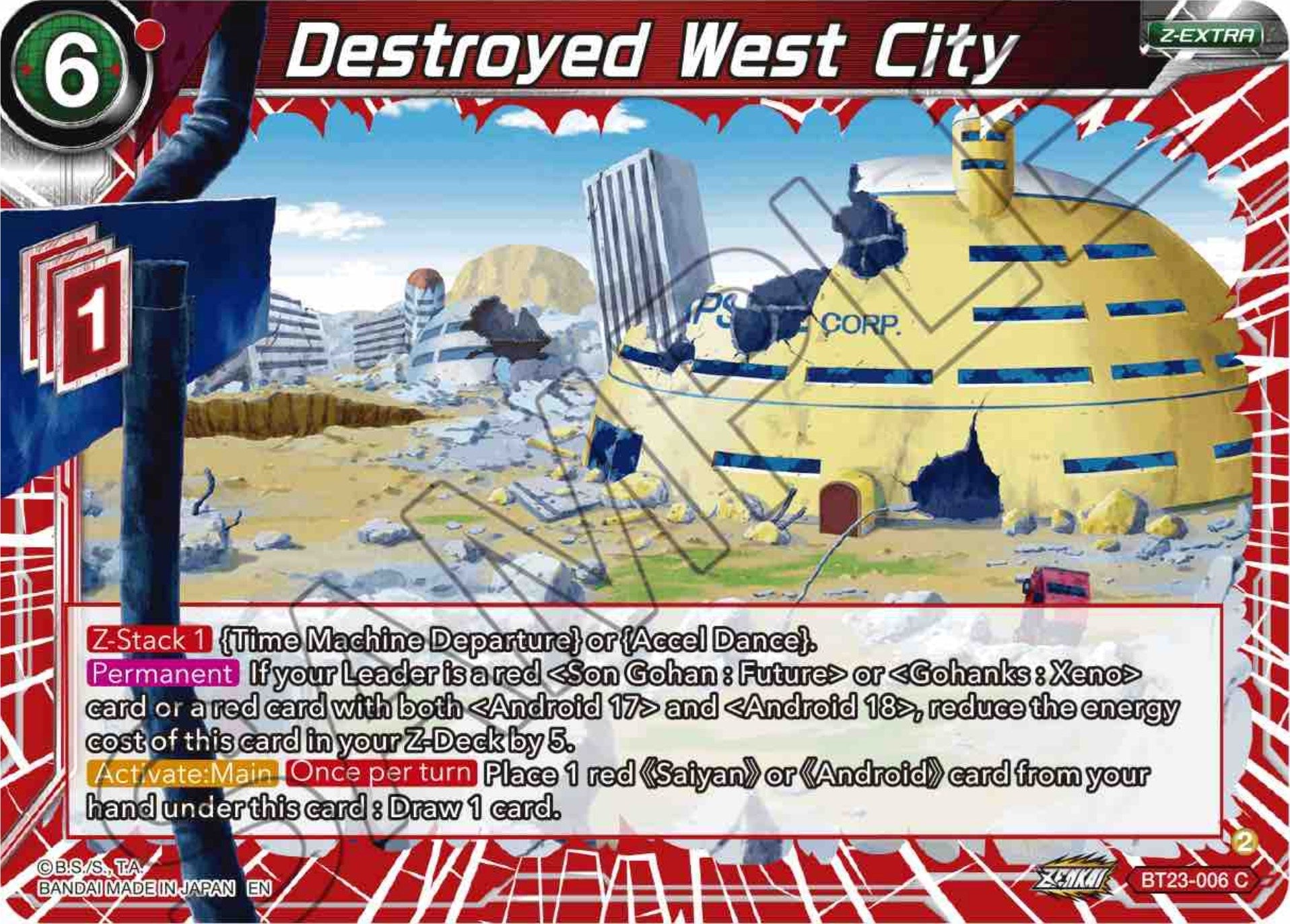 Destroyed West City (BT23-006) [Perfect Combination] Parallel Foil
