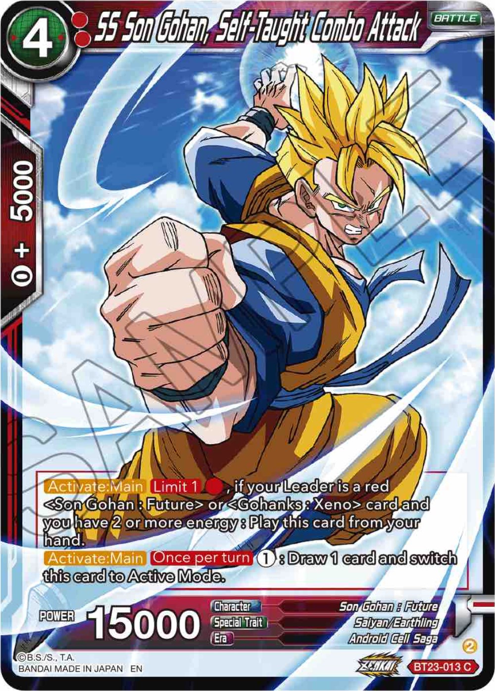 SS Son Gohan, Self-Taught Combo Attack (BT23-013) [Perfect Combination] Parallel Foil
