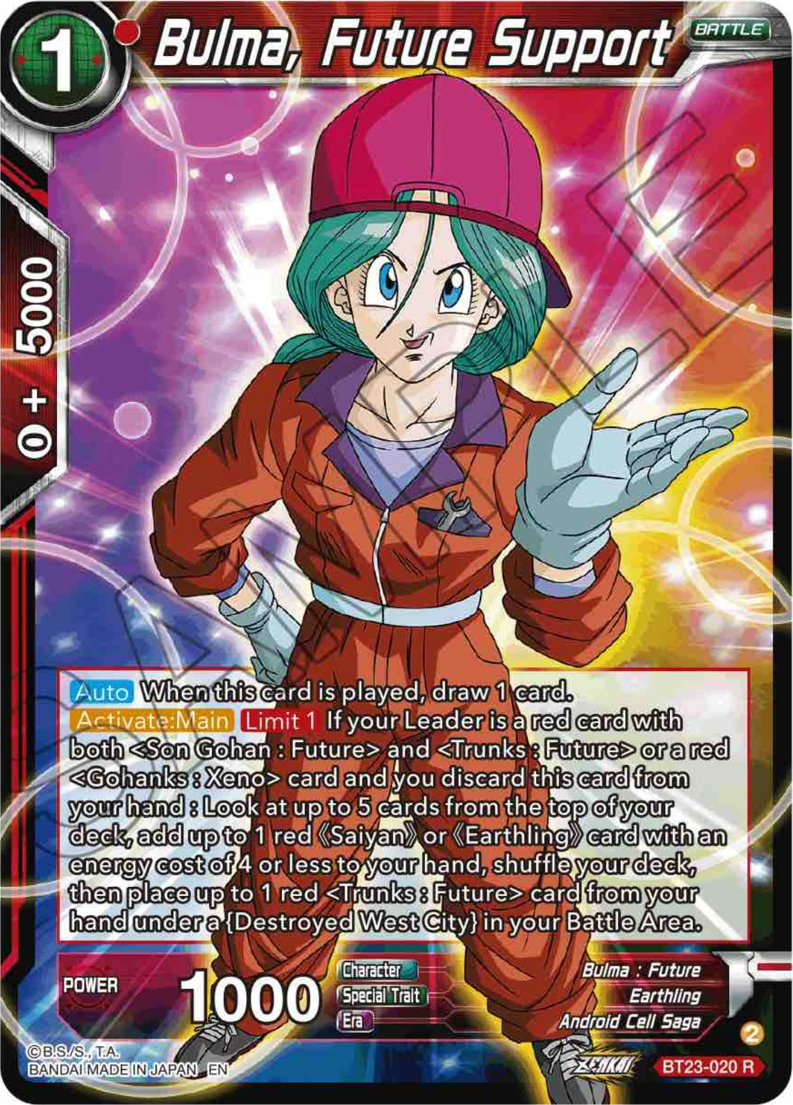 Bulma, Future Support (BT23-020) [Perfect Combination] Parallel Foil