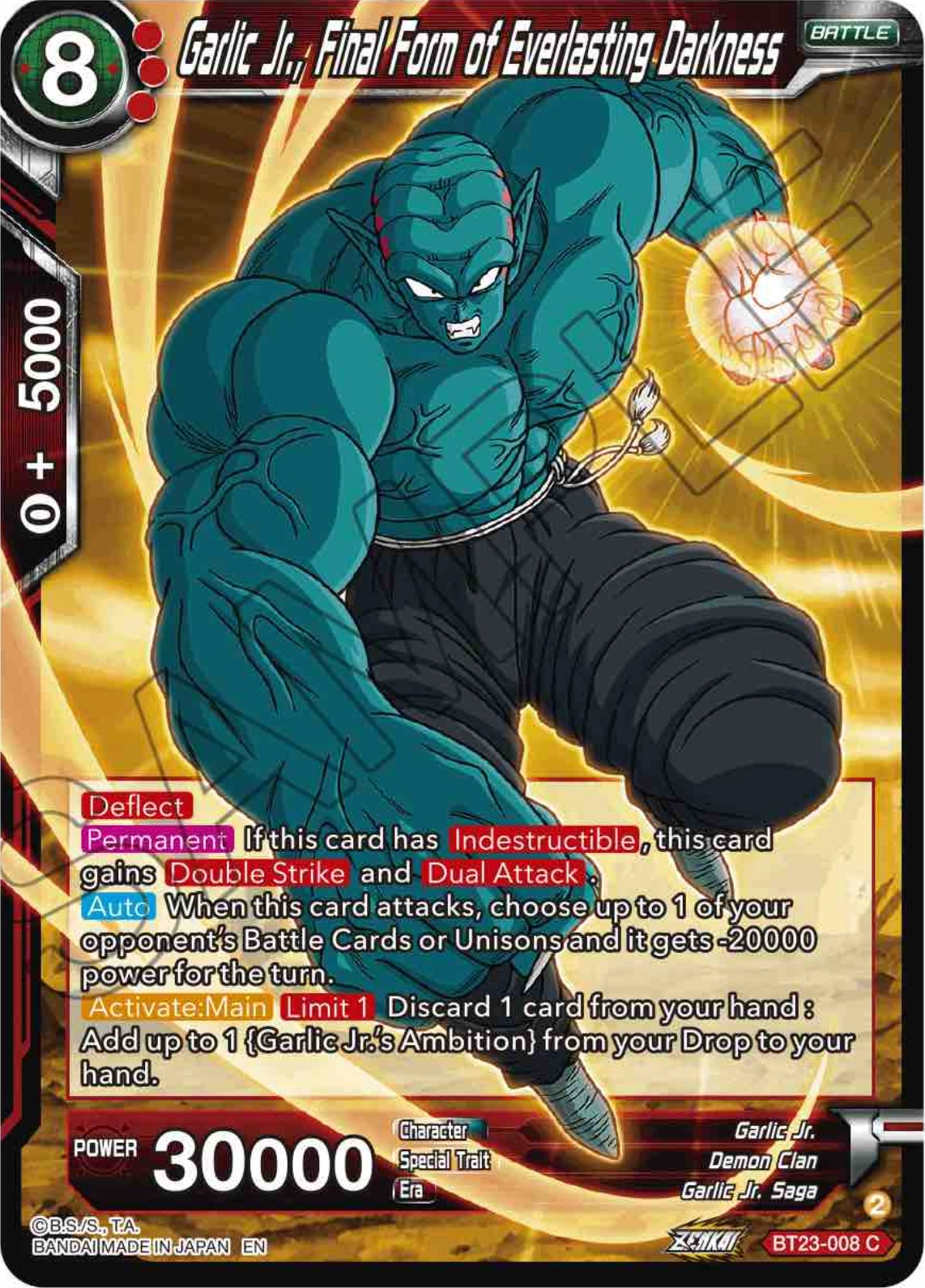 Garlic Jr., Final Form of Everlasting Darkness (BT23-008) [Perfect Combination] Parallel Foil