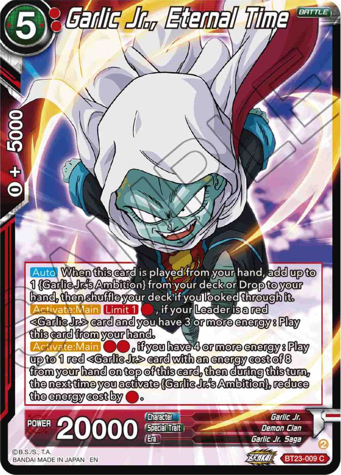 Garlic Jr., Eternal Time (BT23-009) [Perfect Combination] Parallel Foil