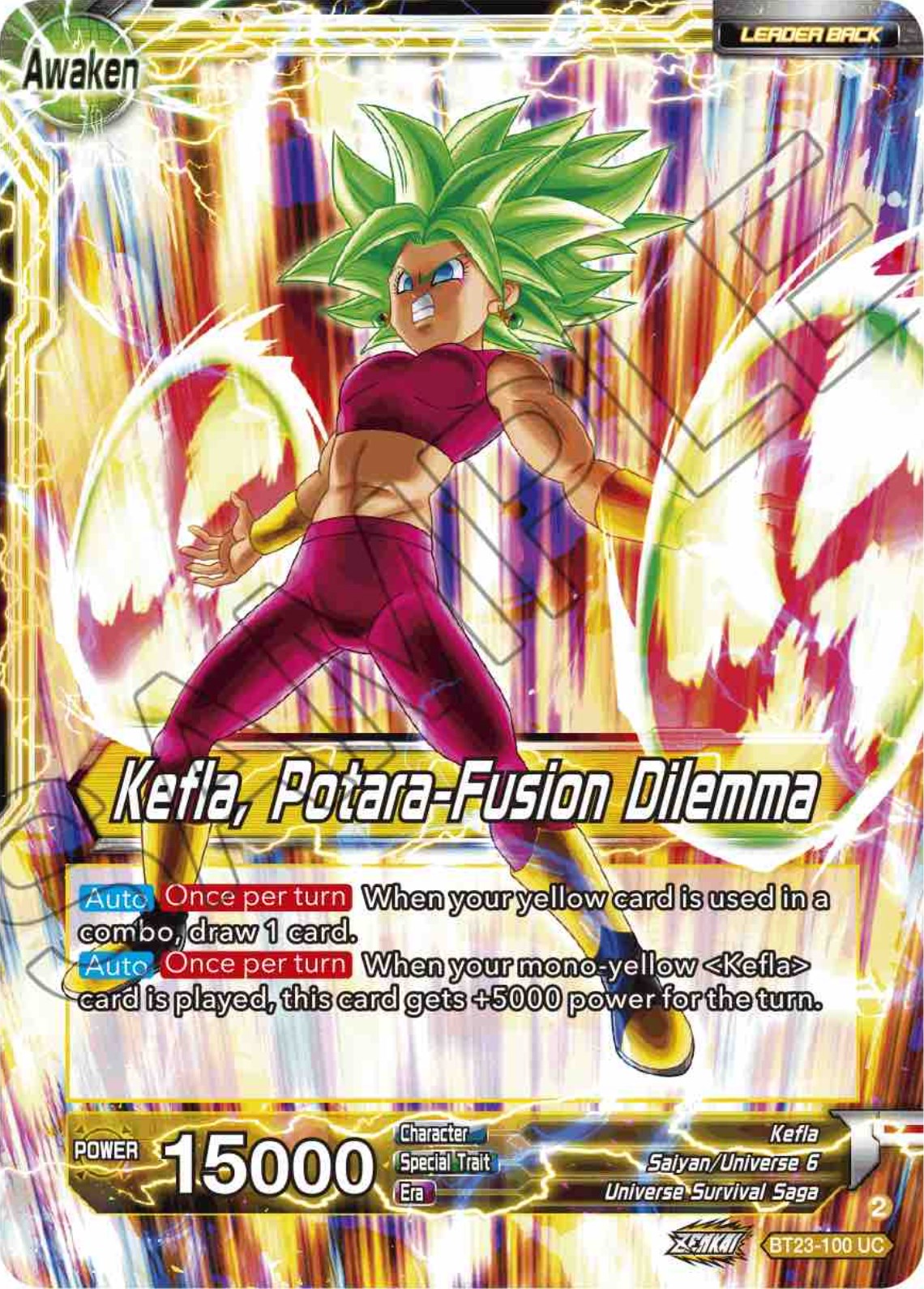 Kale & Caulifla // Kefla, Potara-Fusion Dilemma (BT23-100) [Perfect Combination] Parallel Foil