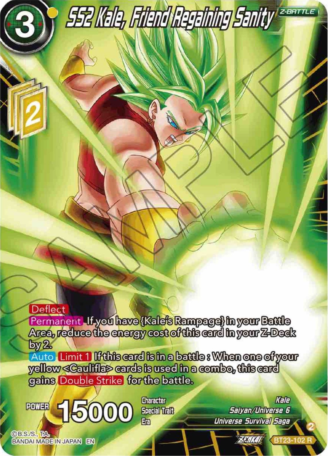 SS2 Kale, Friend Regaining Sanity (BT23-102) [Perfect Combination] Parallel Foil