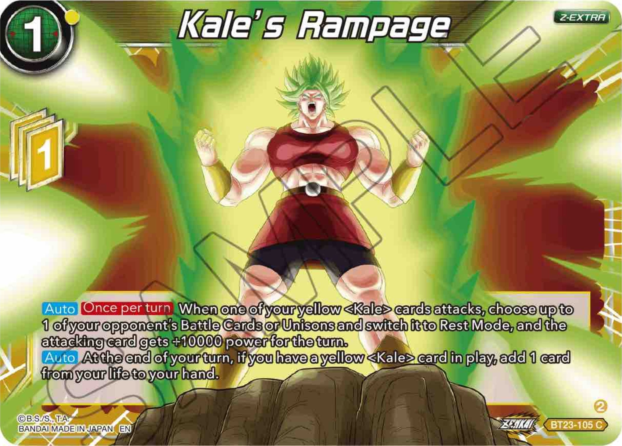 Kale's Rampage (BT23-105) [Perfect Combination] Parallel Foil
