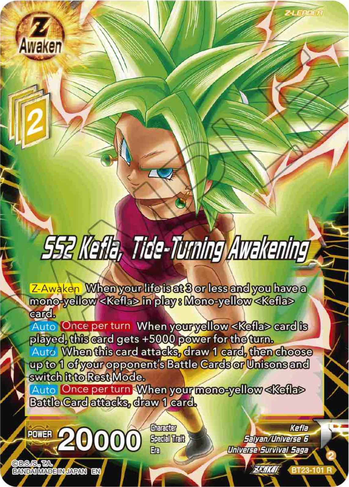 SS2 Kefla, Tide-Turning Awakening (BT23-101) [Perfect Combination] Parallel Foil