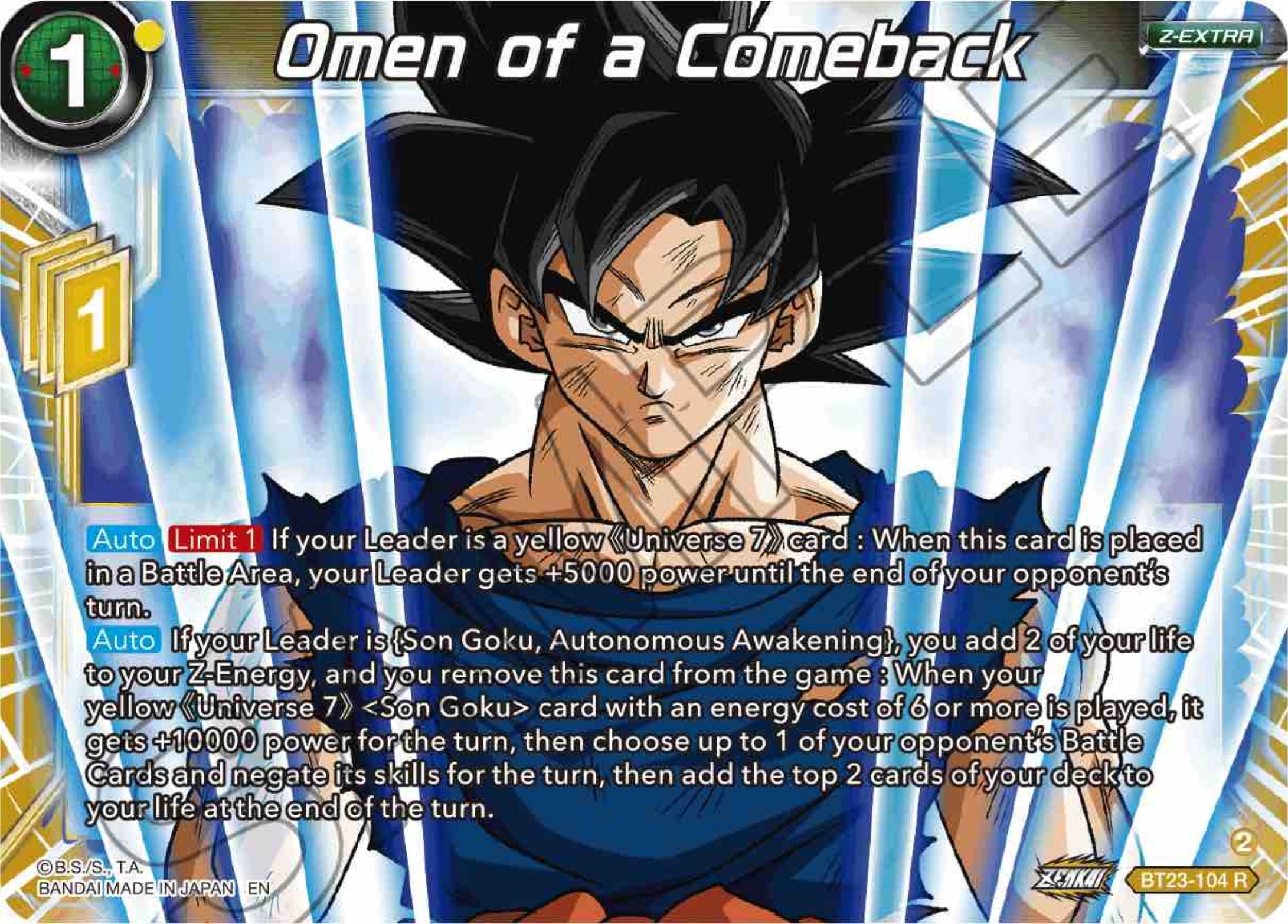 Omen of a Comeback (BT23-104) [Perfect Combination] Parallel Foil