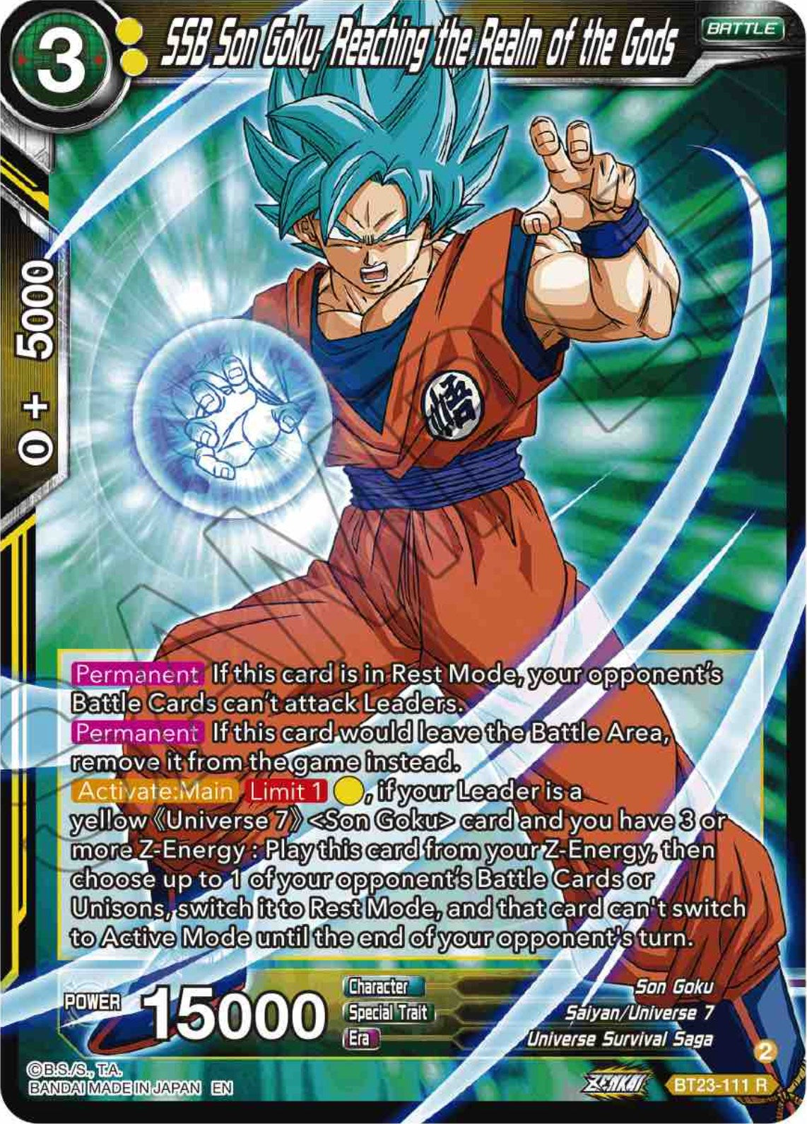 SSB Son Goku, Reaching the Realm of the Gods (BT23-111) [Perfect Combination] Parallel Foil