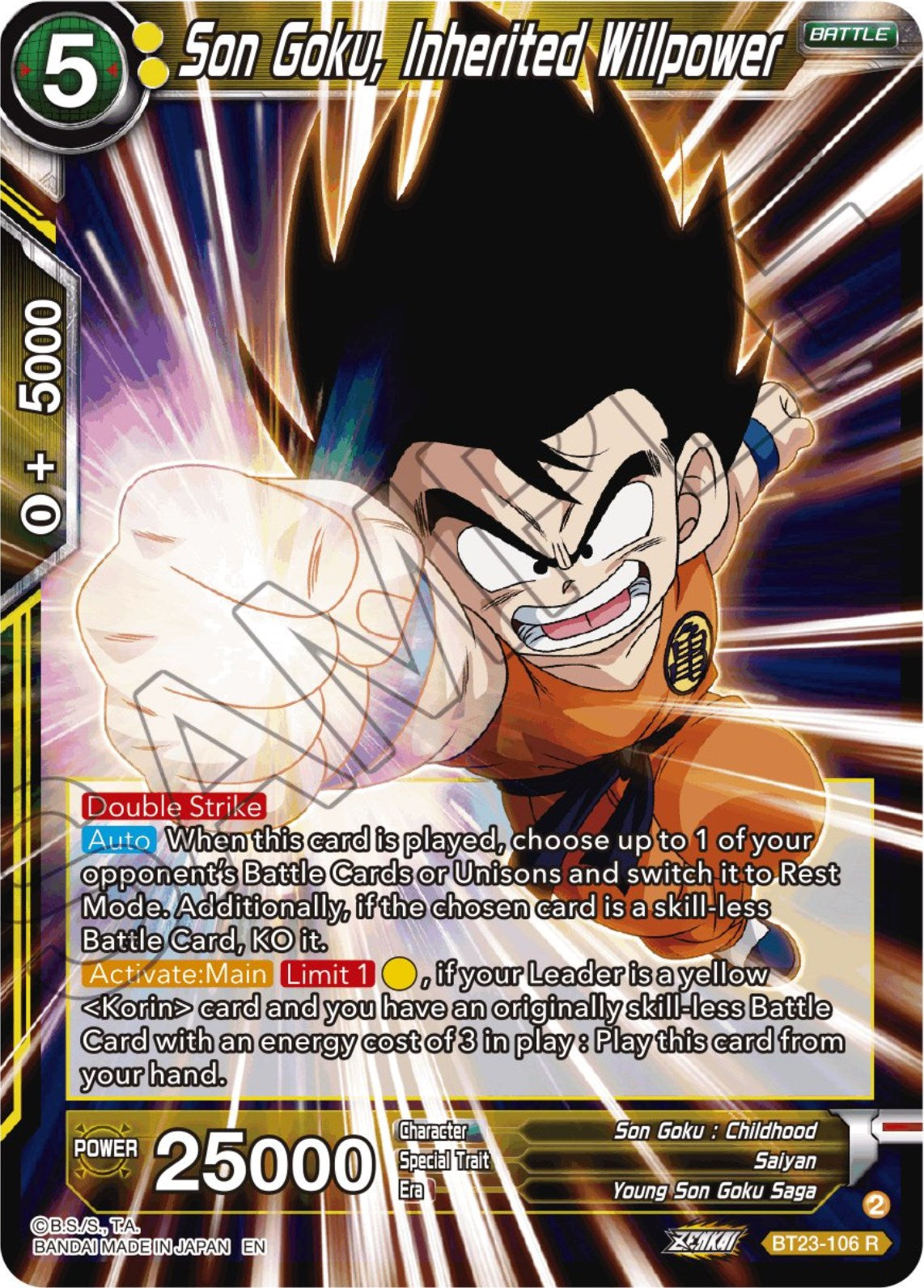 Son Goku, Inherited Willpower (BT23-106) [Perfect Combination] Parallel Foil
