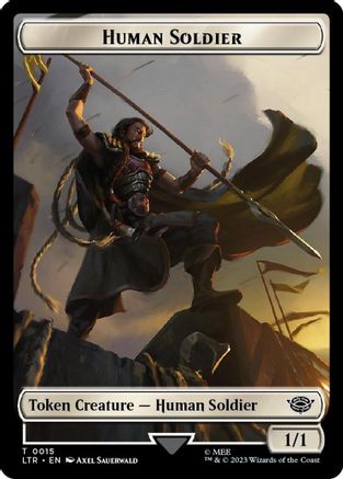 Human Soldier (0015) // Food (0023) Double-Sided Token (Surge Foil) (LTR-15 // 23) - The Lord of the Rings: Tales of Middle-earth Foil