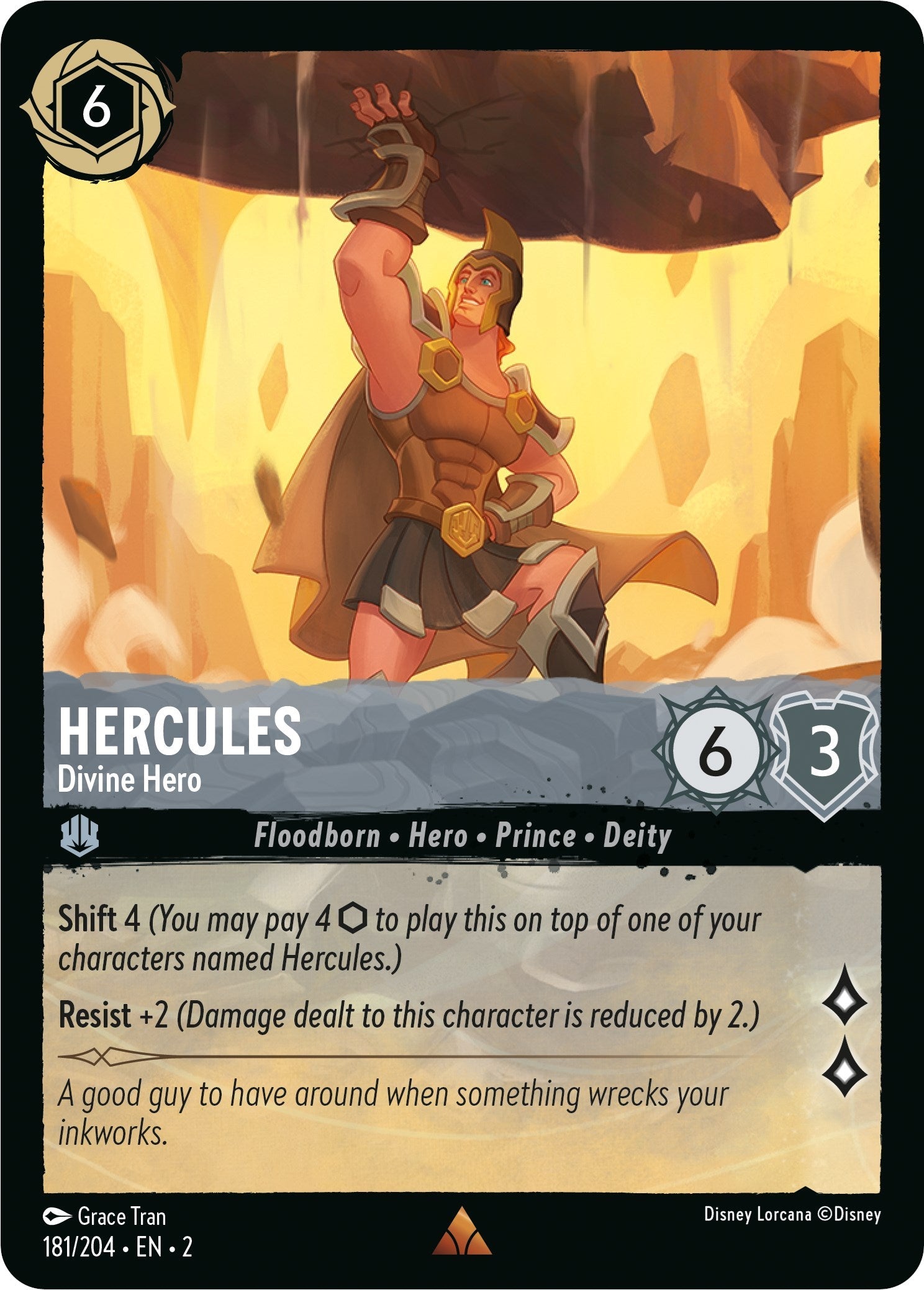 Hercules - Divine Hero (181/204) - Rise of the Floodborn Cold Foil