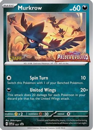 Murkrow - 021 [Staff] [21] (SV: Scarlet & Violet Promo Cards) Holofoil