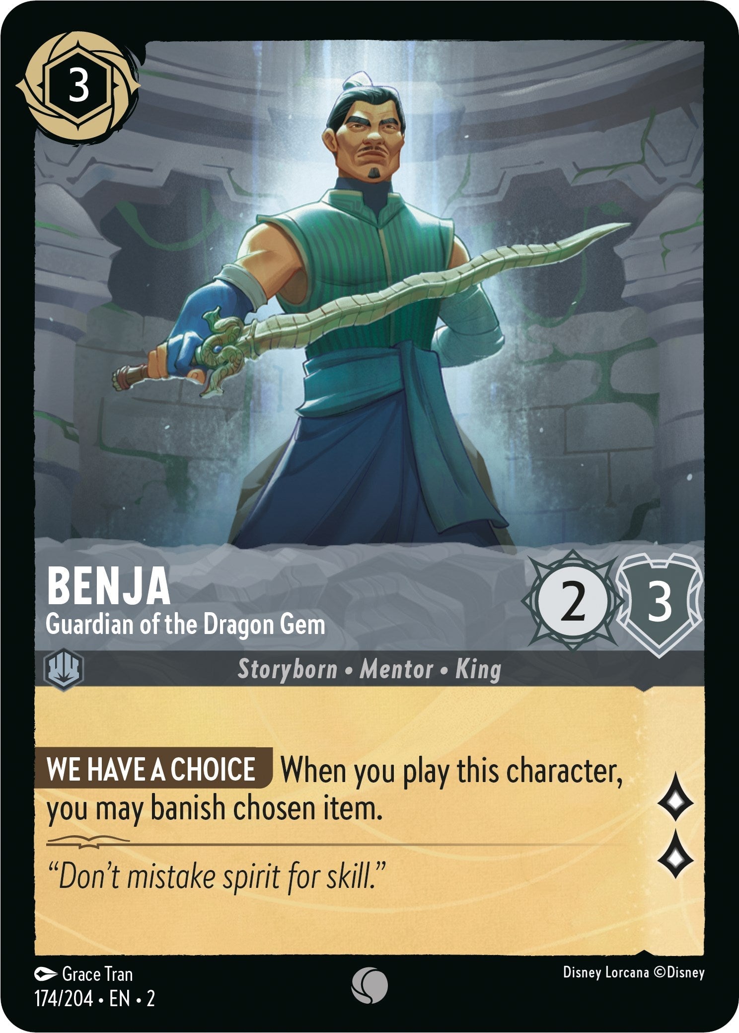 Benja - Guardian of the Dragon Gem (174/204) - Rise of the Floodborn Cold Foil