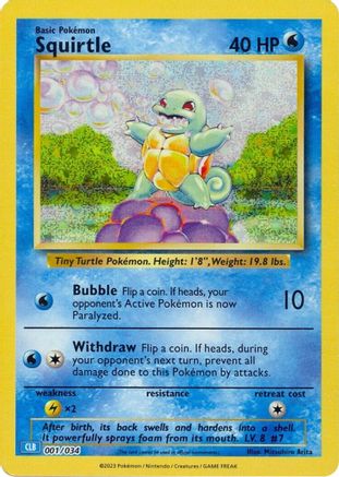 Squirtle 001/034 - Trading Card Game Classic Holofoil