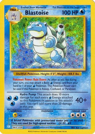 Blastoise [3] (Trading Card Game Classic) Holofoil