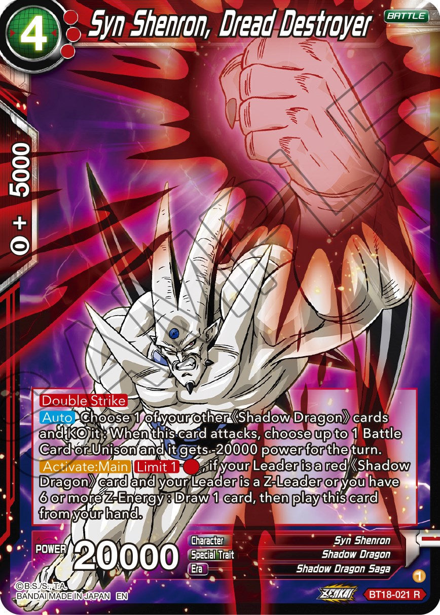 Syn Shenron, Dread Destroyer (BT18-021) [Dawn of the Z-Legends] Parallel Foil