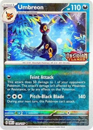 Umbreon (Obsidian Flames Stamped) 130/197 - Miscellaneous Cards & Products Reverse Holofoil