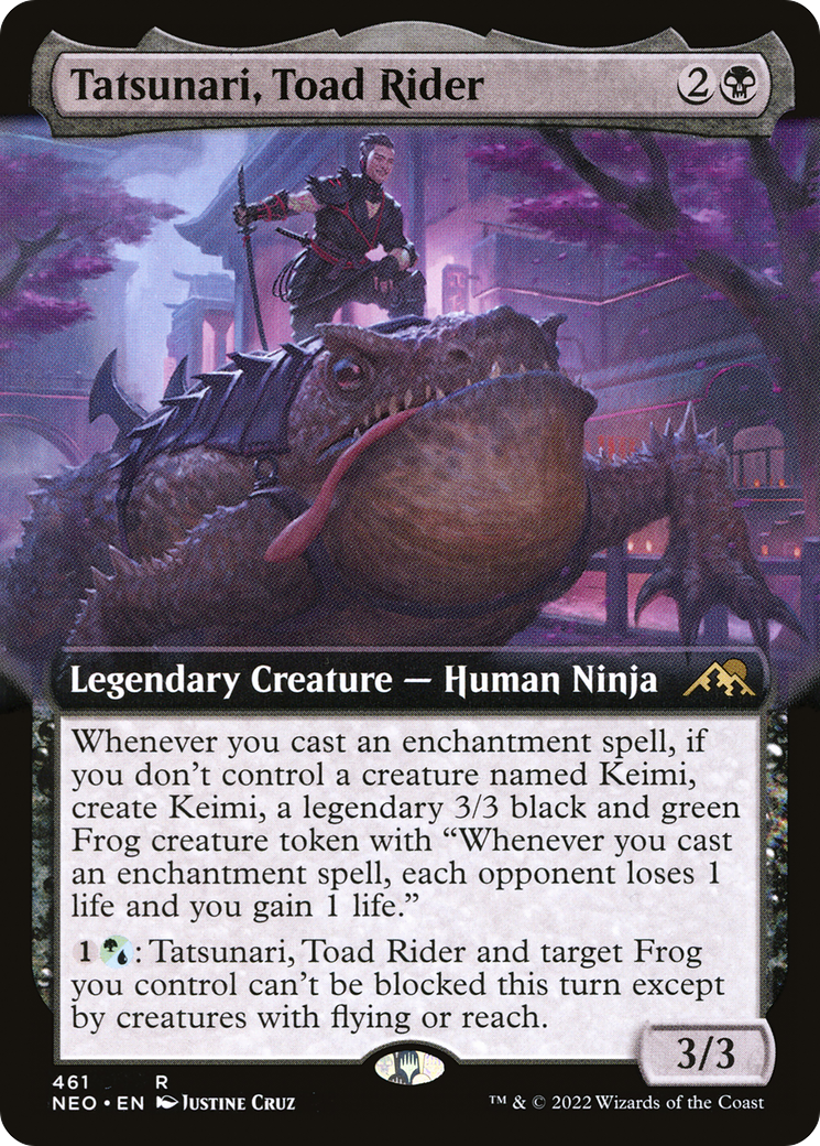 Tatsunari, Toad Rider (NEO-461) - Kamigawa: Neon Dynasty: (Extended Art)