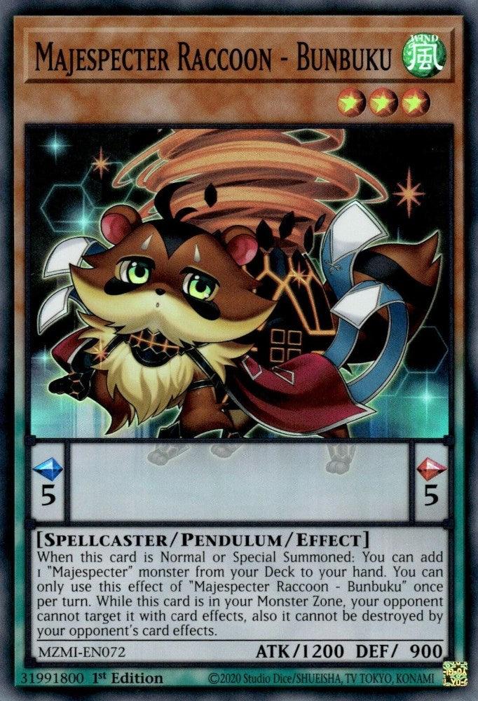 Majespecter Raccoon - Bunbuku [MZMI-EN072] Super Rare - Josh's Cards