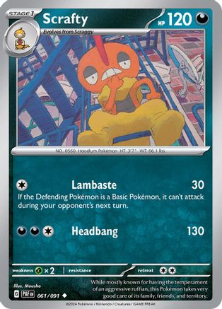 Scrafty 061/091 - SV Paldean Fates Reverse Holofoil