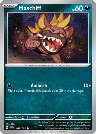 Maschiff 062/091 - SV Paldean Fates Reverse Holofoil