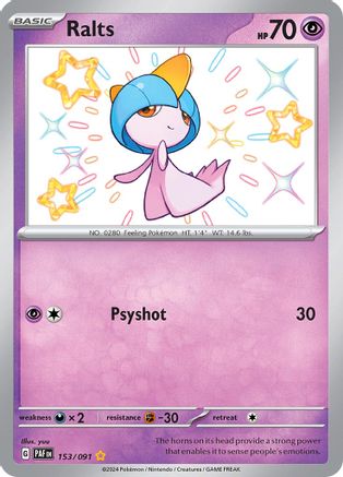 Ralts 153/091 - SV Paldean Fates Holofoil
