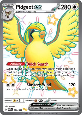 Pidgeot ex [221] (SV: Paldean Fates) Holofoil