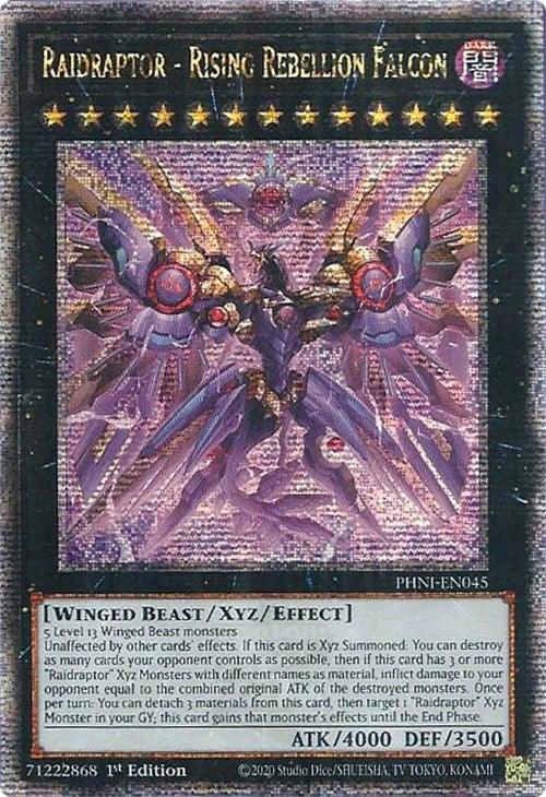Raidraptor - Rising Rebellion Falcon [PHNI-EN045] Quarter Century Secret Rare - Josh's Cards