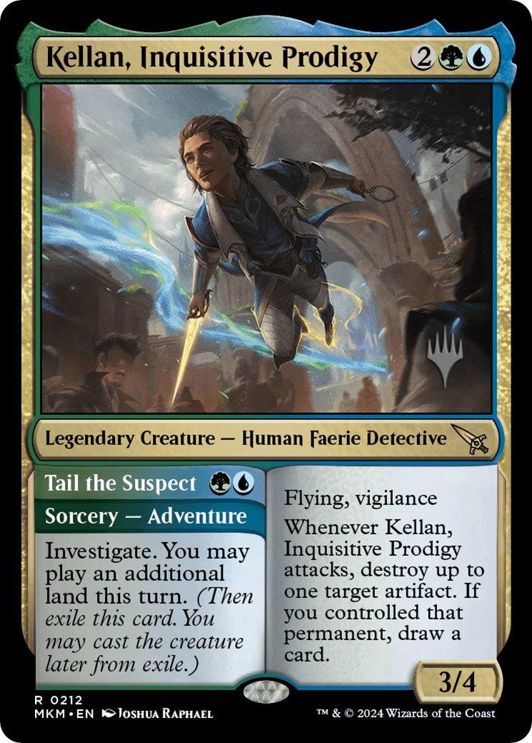 Kellan, Inquisitive Prodigy // Tail the Suspect (Promo Pack) [Murders at Karlov Manor Promos] - Josh's Cards