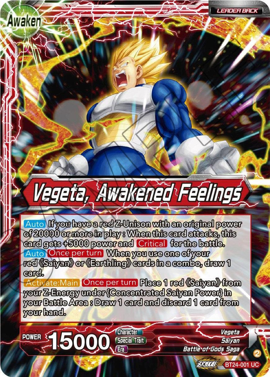 Vegeta // Vegeta, Awakened Feelings (BT24-001) [Beyond Generations] - Josh's Cards