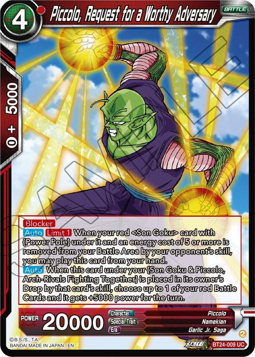 Piccolo, Request for a Worthy Adversary (BT24-009) [Beyond Generations] - Josh's Cards
