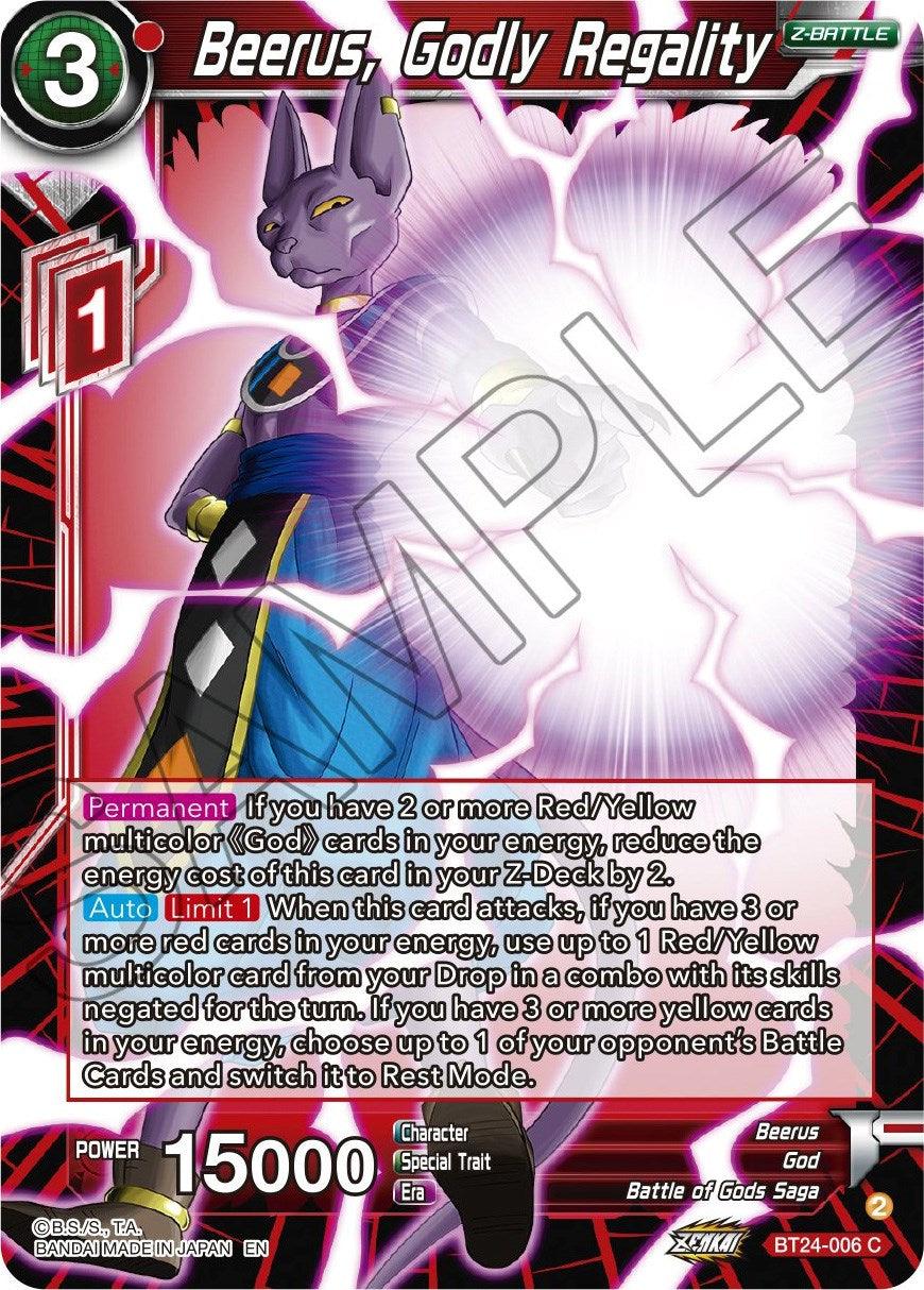 Beerus, Godly Regality (BT24-006) [Beyond Generations] - Josh's Cards