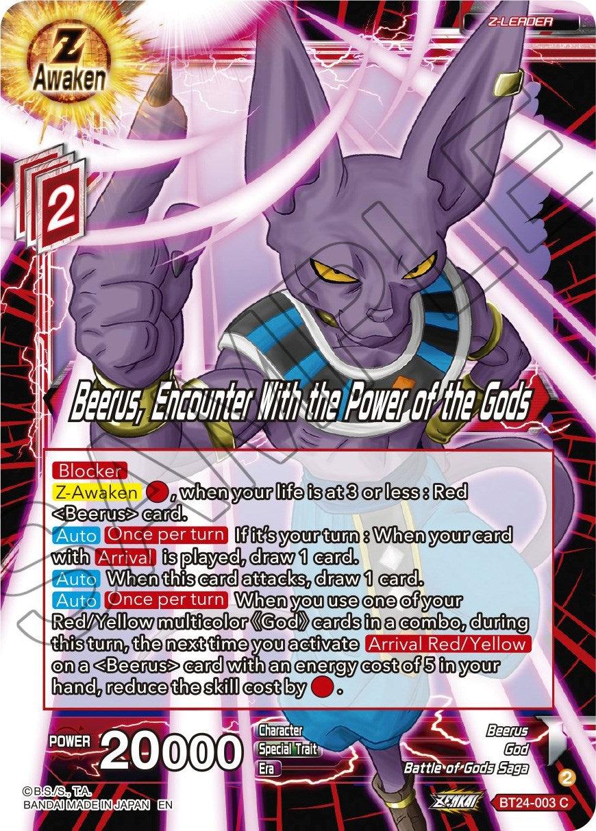 Beerus, Encounter With the Power of the Gods (BT24-003) [Beyond Generations] - Josh's Cards