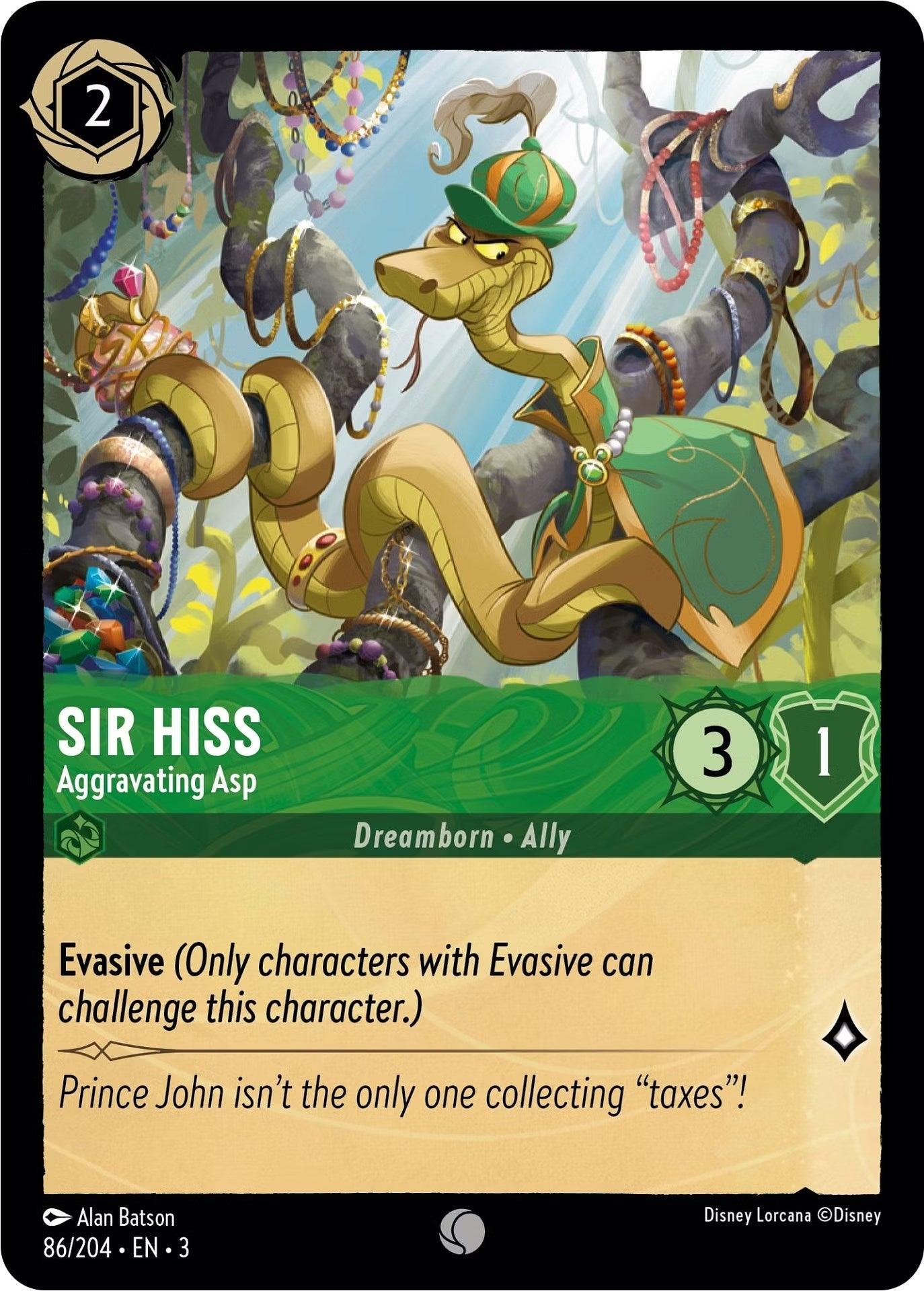 Sir Hiss - Aggravating Asp (86/204) [Into the Inklands] - Josh's Cards