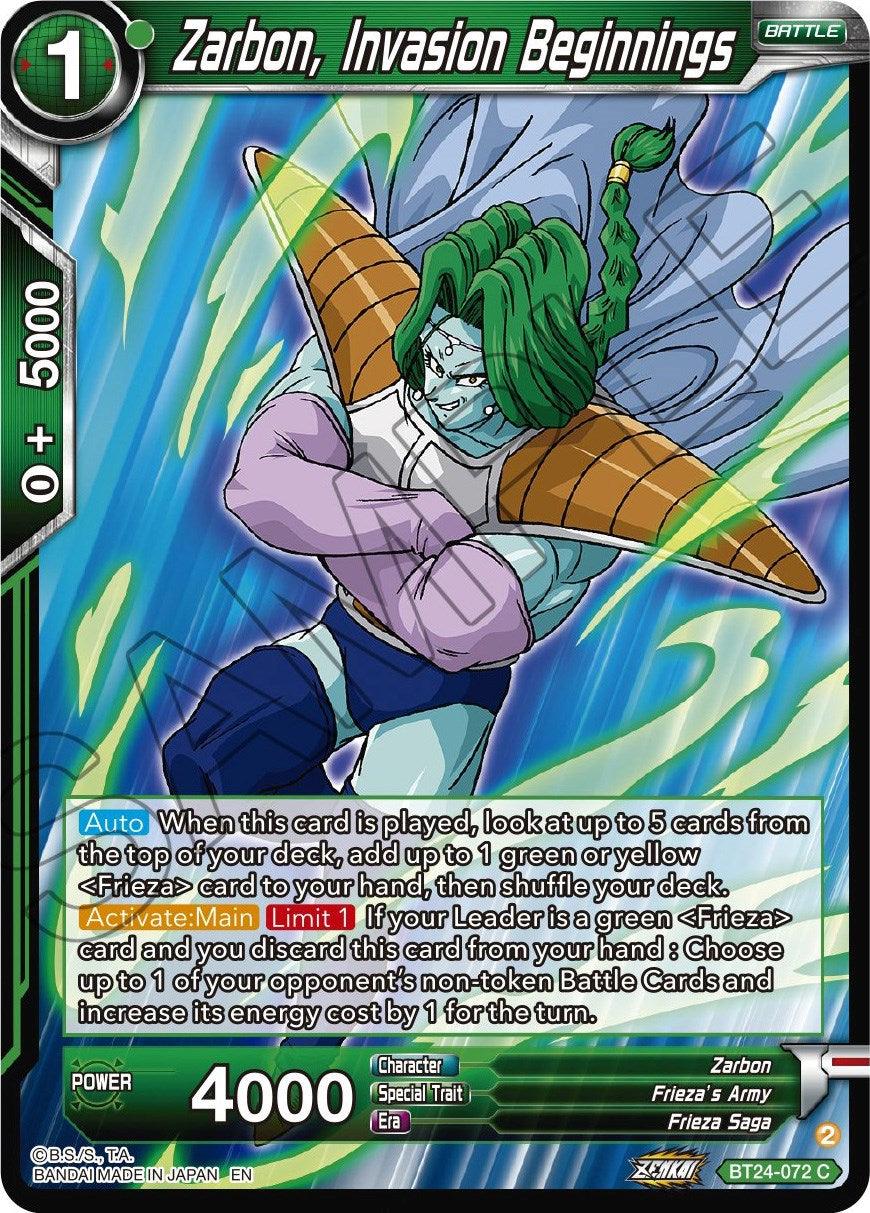 Zarbon, Invasion Beginnings (BT24-072) [Beyond Generations] - Josh's Cards