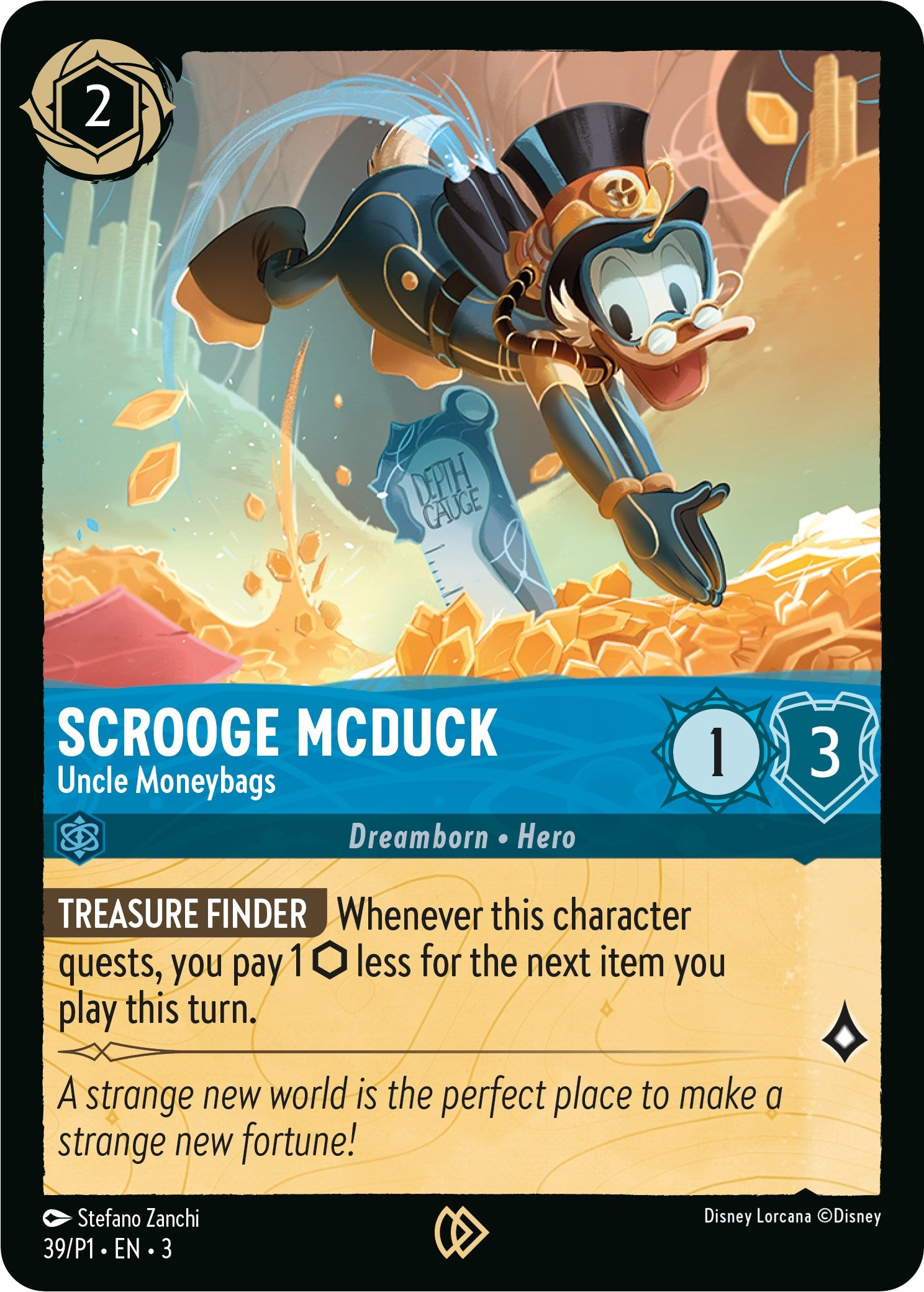 Scrooge McDuck - Uncle Moneybags (39) - Disney Lorcana Promo Cards Cold Foil