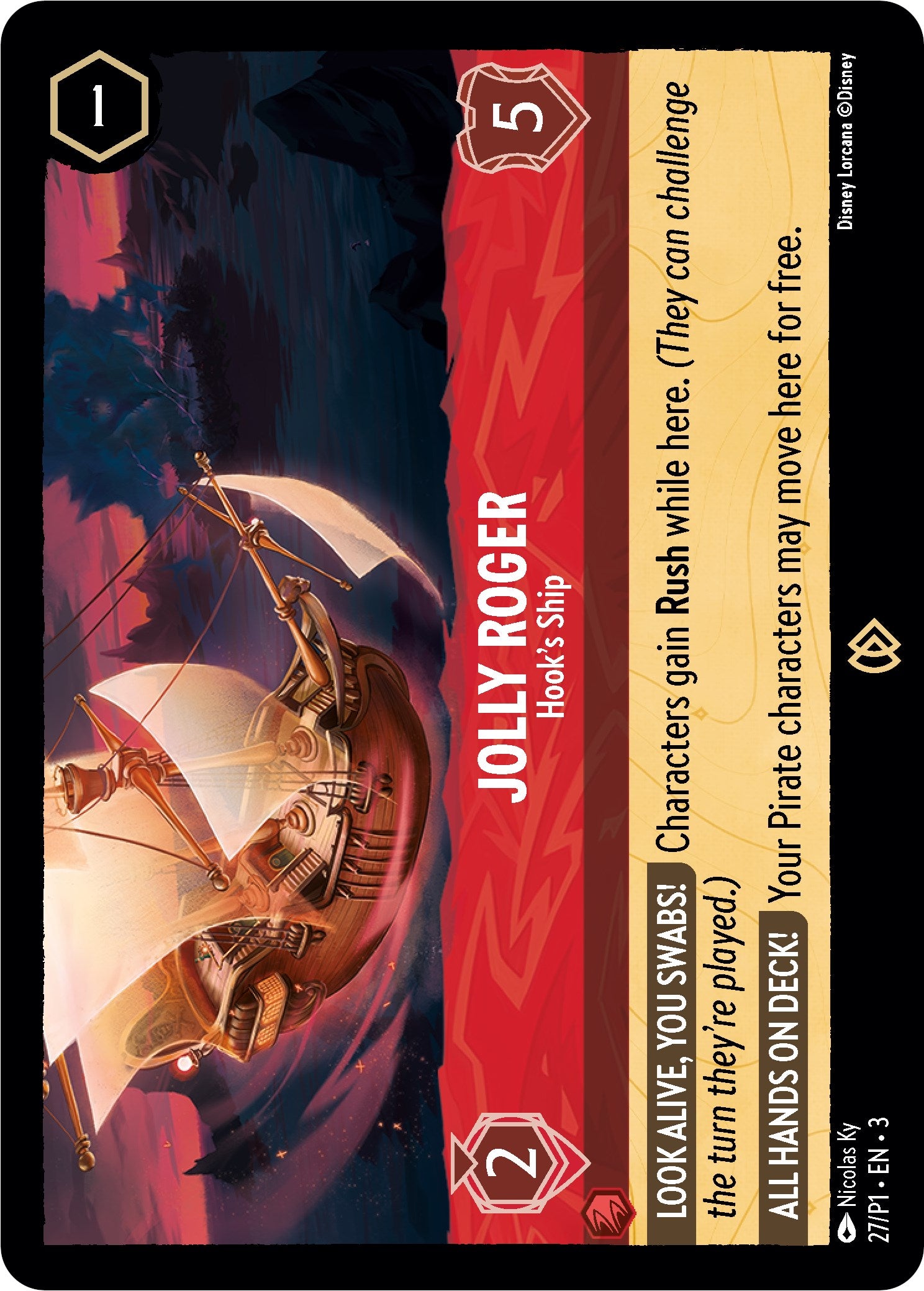 Jolly Roger - Hook's Ship (27) - Disney Lorcana Promo Cards Cold Foil