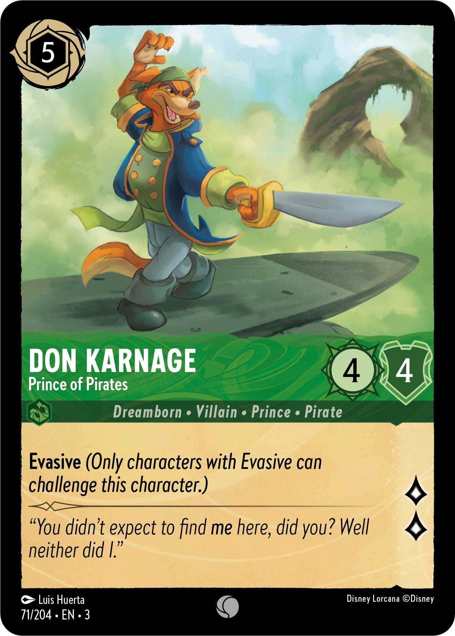 Don Karnage - Prince of Pirates (71/204) [Into the Inklands] - Josh's Cards