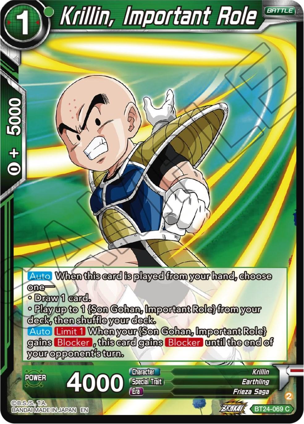 Krillin, Important Role (BT24-069) [Beyond Generations] - Josh's Cards