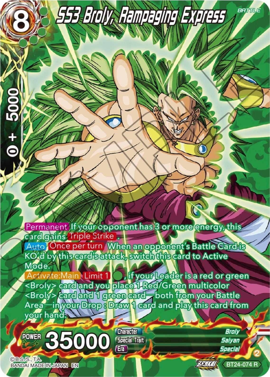 SS3 Broly, Rampaging Express (Collector Booster) (BT24-074) [Beyond Generations] - Josh's Cards