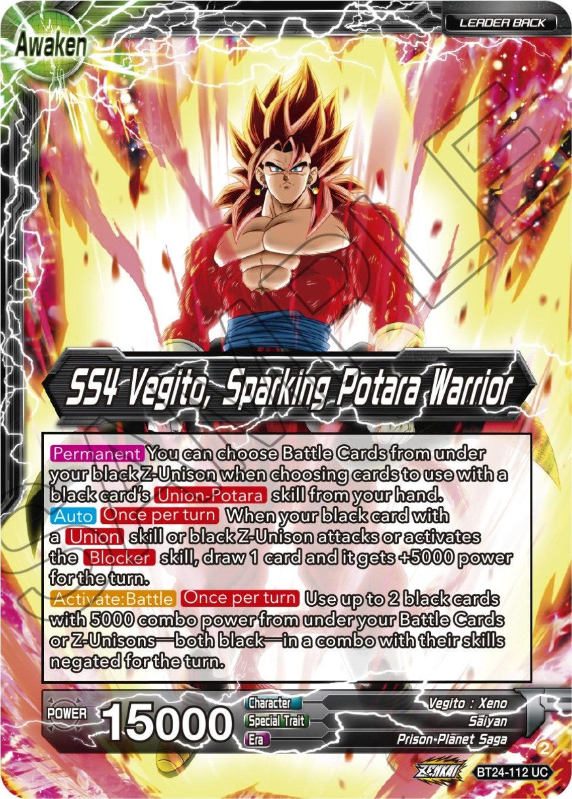 SS4 Son Goku & SS4 Vegeta // SS4 Vegito, Sparking Potara Warrior (BT24-112) [Beyond Generations] - Josh's Cards