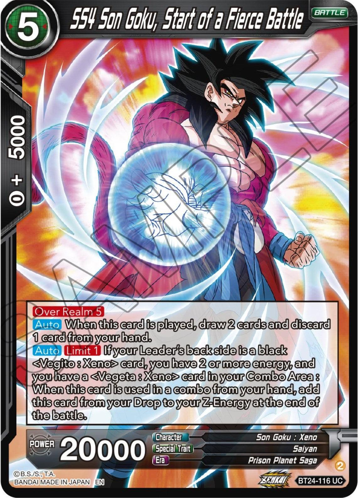 SS4 Son Goku, Starts of a Fierce Battle (BT24-116) [Beyond Generations] - Josh's Cards