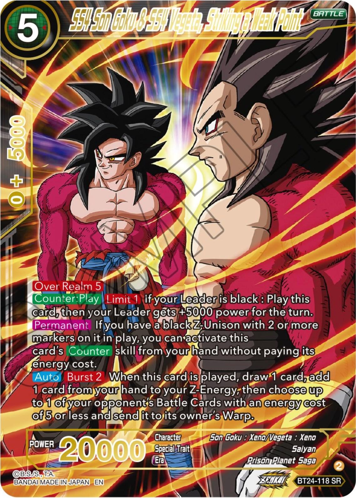 SS4 Son Goku & SS4 Vegeta, Striking a Weak Point (BT24-118) [Beyond Generations] - Josh's Cards