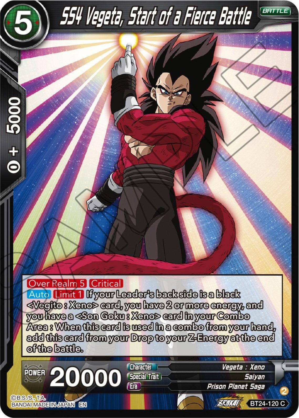 SS4 Vegeta, Start of a Fierce Battle (BT24-120) [Beyond Generations] - Josh's Cards