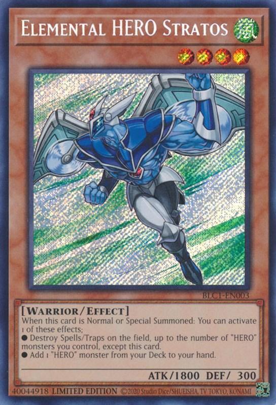 Elemental HERO Stratos [BLC1-EN003] Secret Rare - Josh's Cards