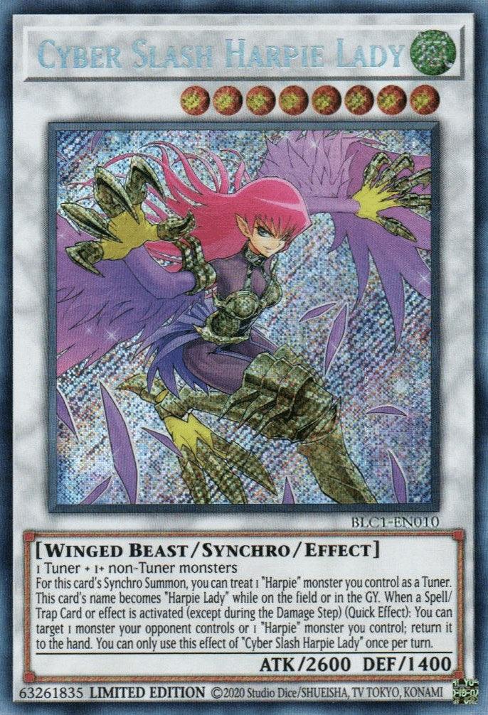 Cyber Slash Harpie Lady [BLC1-EN010] Secret Rare - Josh's Cards